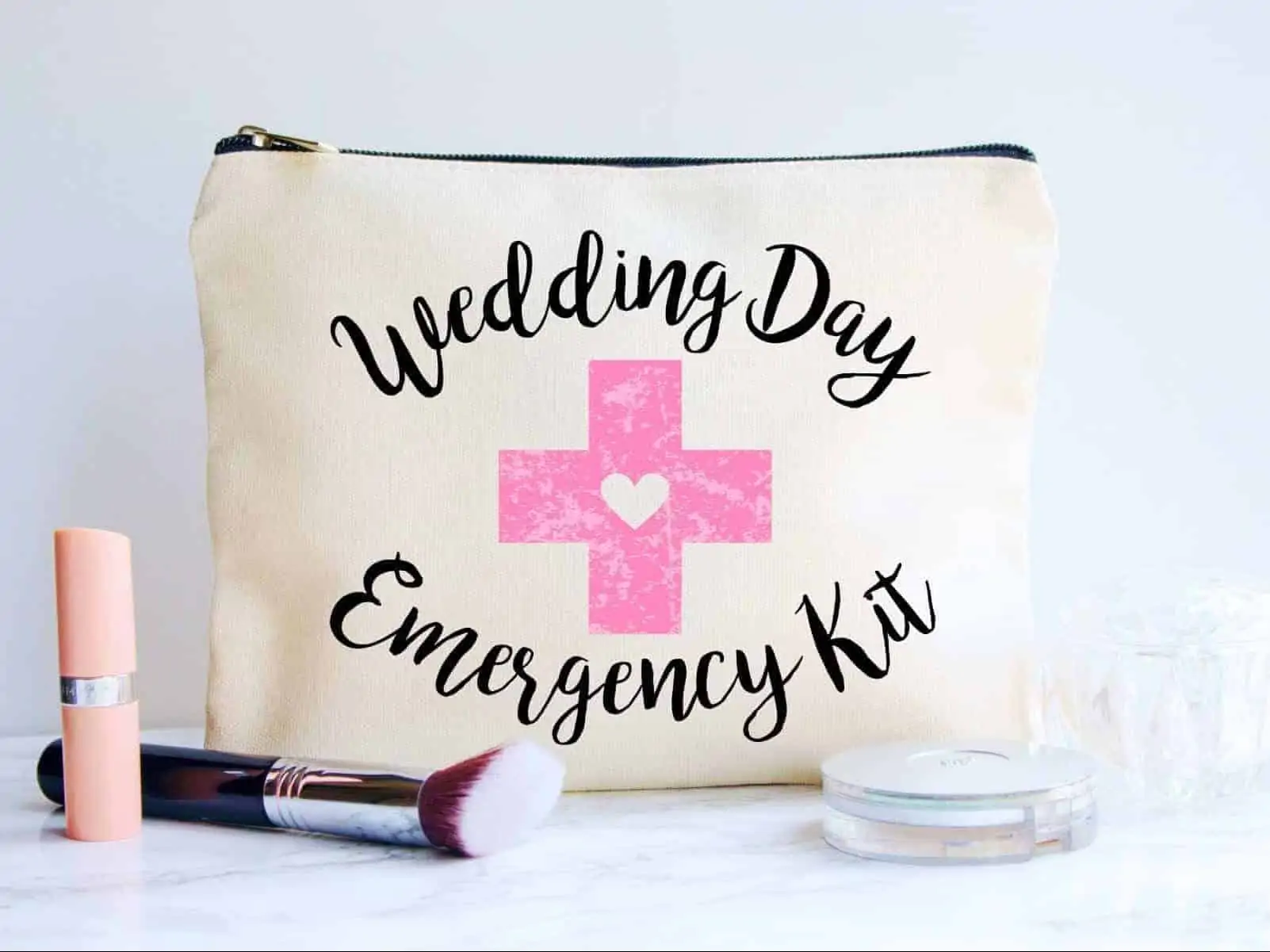 Floral Wedding Emergency Kit for Bride Wedding Survival Set with Makeup  Bag, Bride Kit Bridal Shower Gift Present Fun Engagement Present for Bride