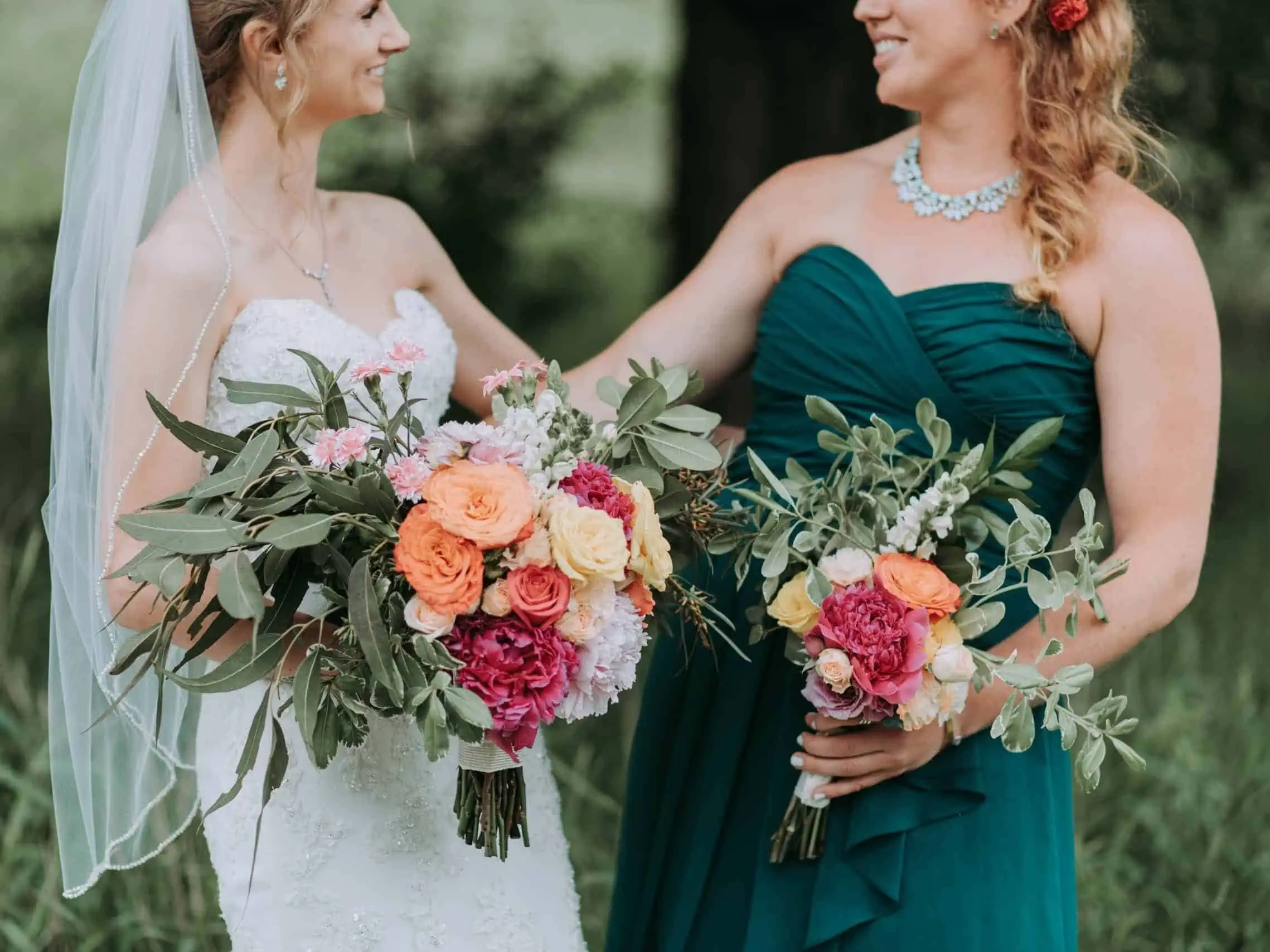 bride and bridesmaid