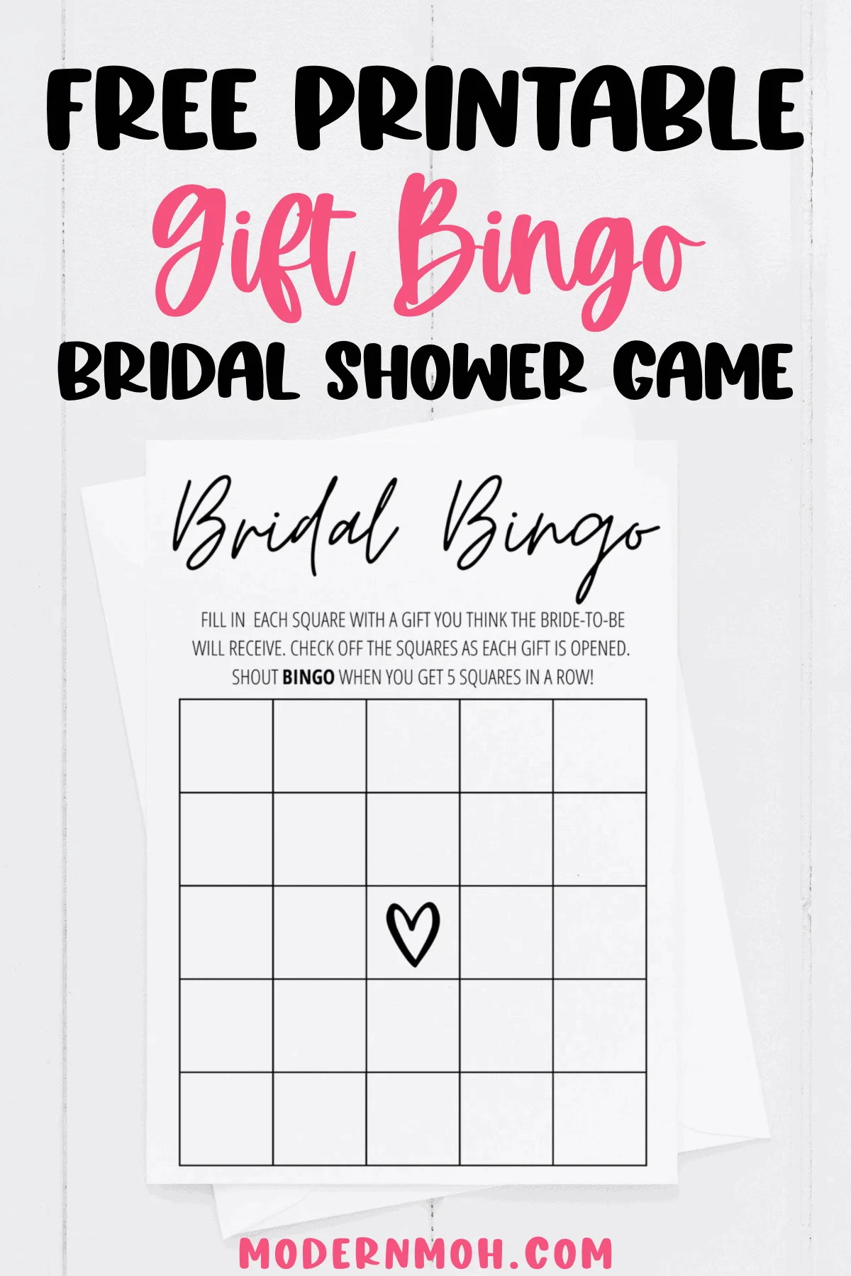 Bridal Shower Bingo Free Printable