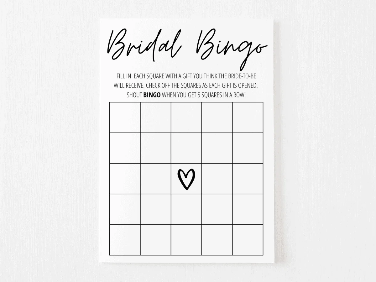 bridal shower bingo printable
