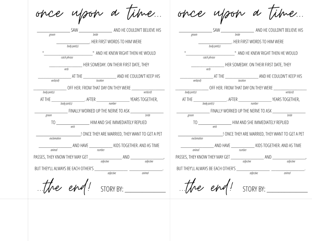 Bachelorette Party Mad Libs Free Printables Printable Templates