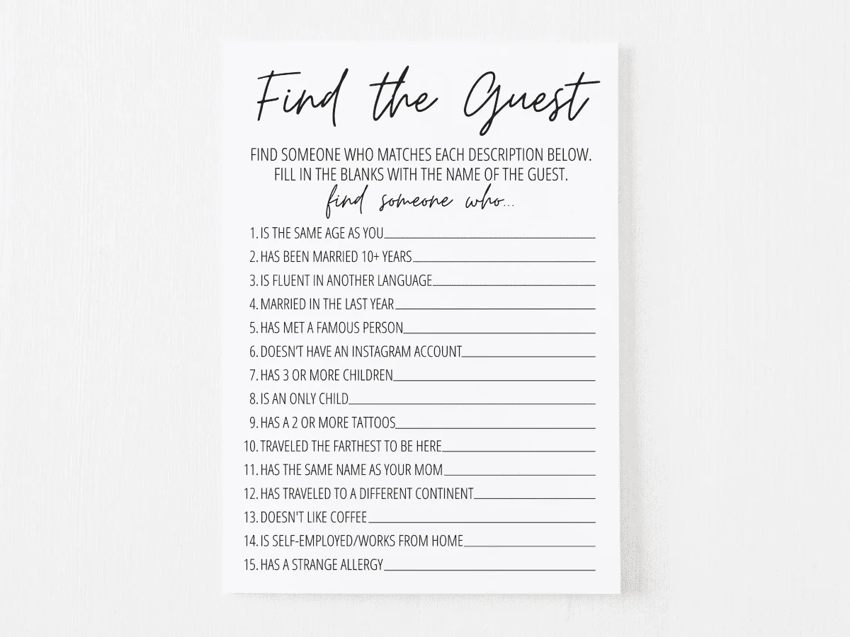 find the guest bridal shower game printable