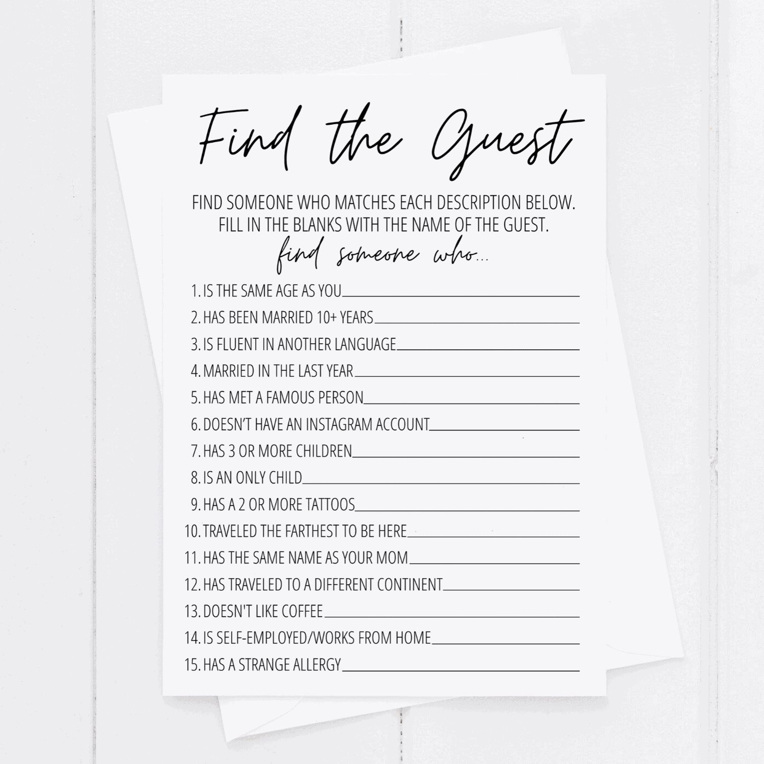 Find The Guest Bridal Shower Game Free Printable Modern Moh,Johnny Cakes Menu