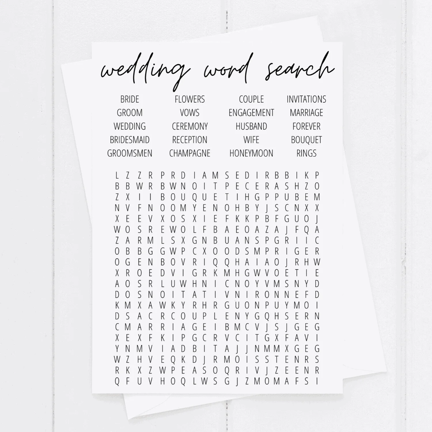 wedding word search