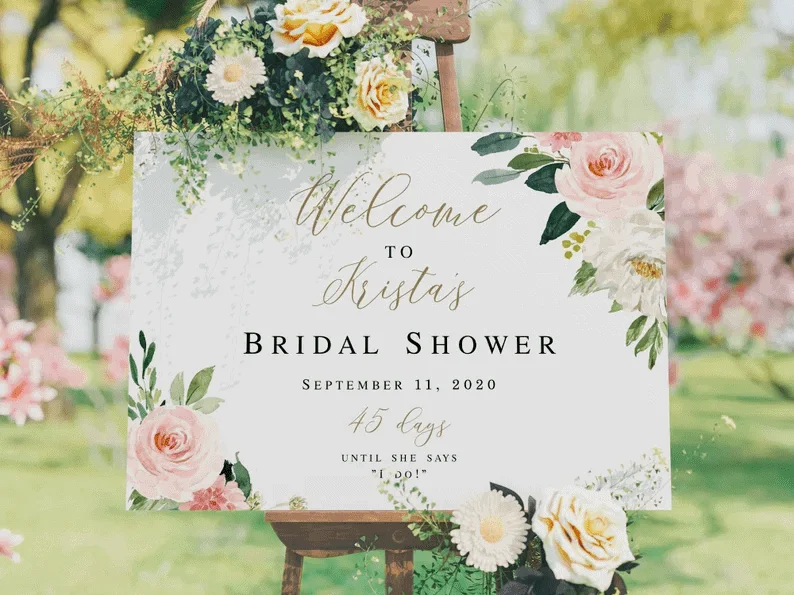 Wildflower Editable Wedding Welcome Sign, Welcome To Our Wedding Sign  Stand, Welcome Couples Shower Sign, Spring Flowers Wedding Sign Printable