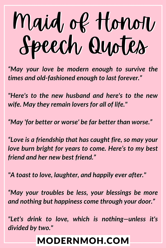 how-to-end-a-maid-of-honor-speech-examples