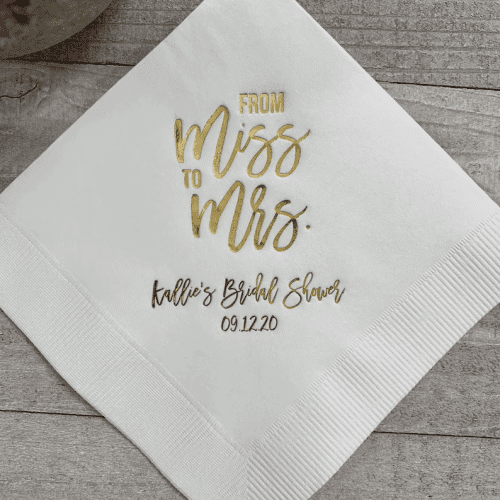 Personalized Bridal Shower Napkins