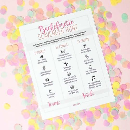 bachelorette party games scavenger hunt