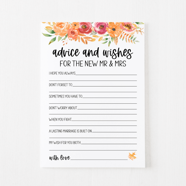 Advice and Wishes Cards (Fall)