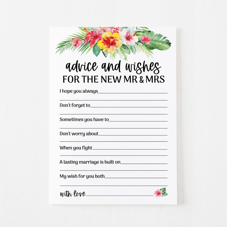 Advice and Wishes Cards (Tropical)