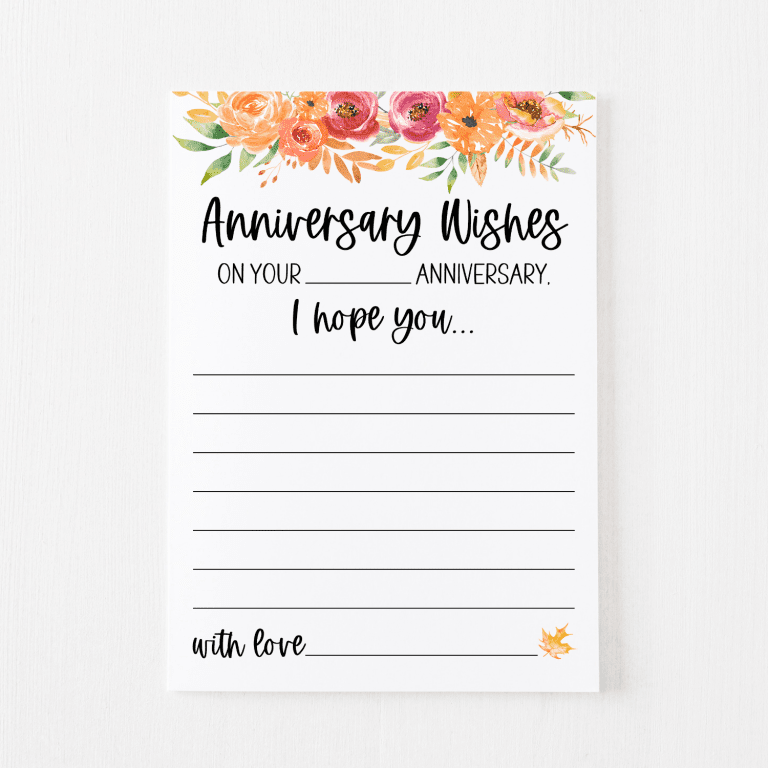 Anniversary Wishes Cards (Fall)