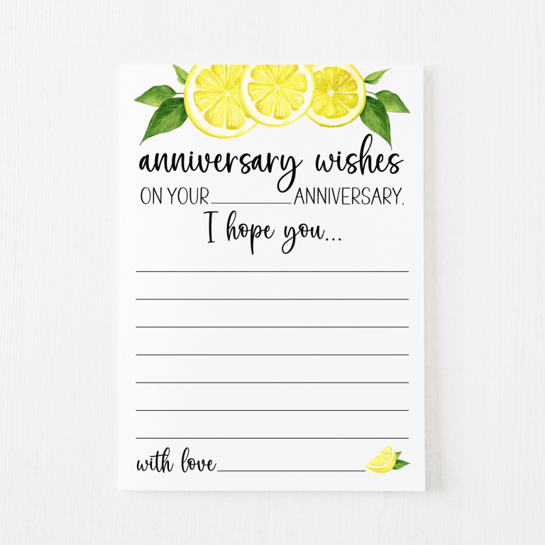 Anniversary Wishes Cards (Lemon)