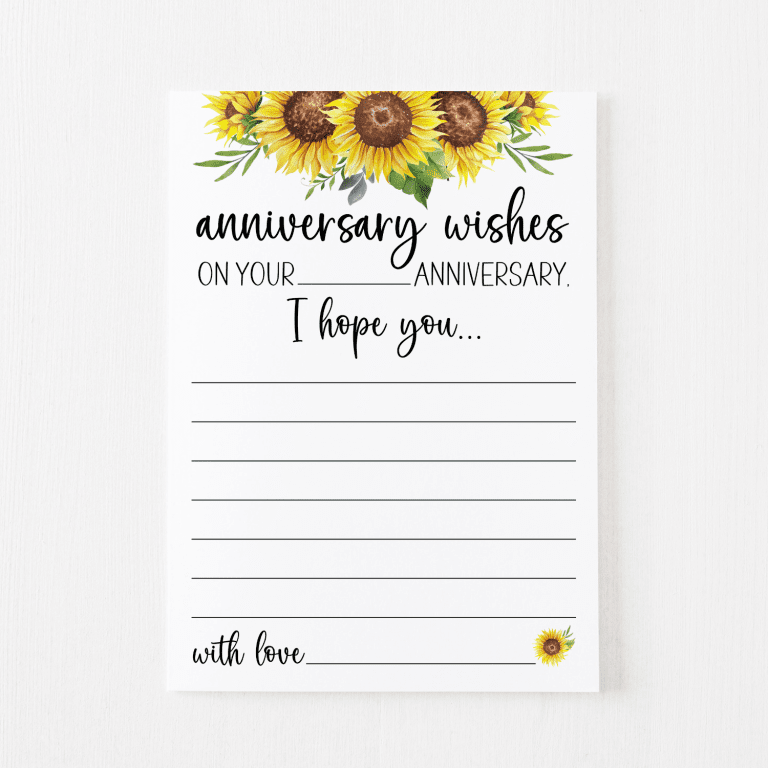 Anniversary Wishes Cards (Sunflower)