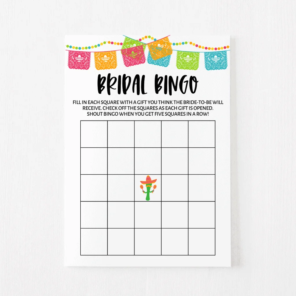 Bridal Bingo Cards Fiesta