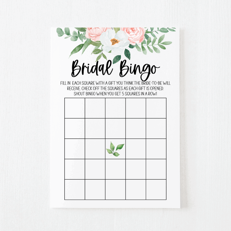 Bridal Bingo Cards (Greenery)