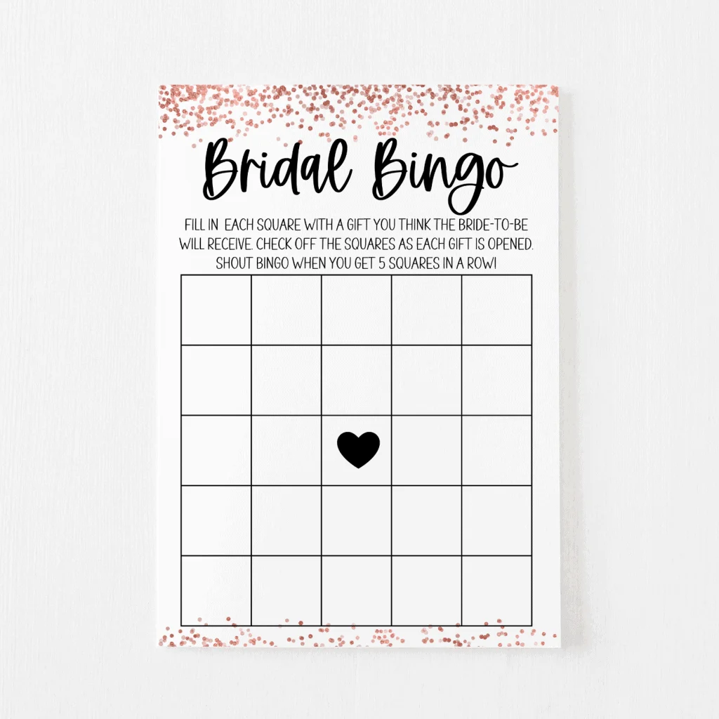 Bridal Shower Bingo Free Printable | Modern MOH