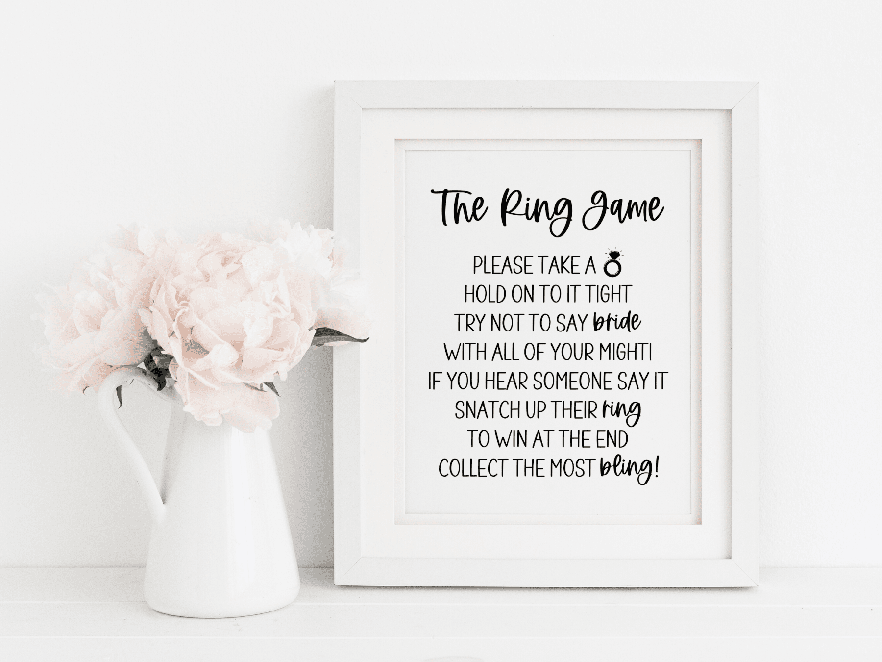 Bridal Bathe Ring Recreation Play Printable Indicators