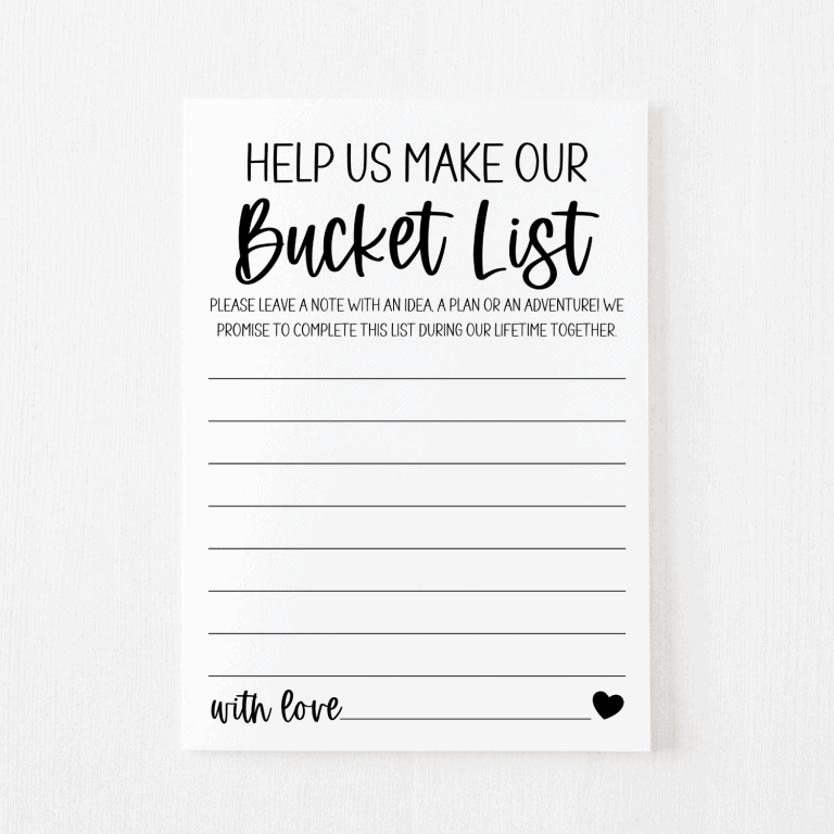 Bucket List Cards Classic