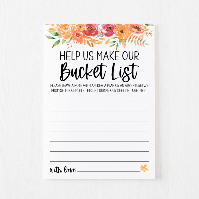 Bucket List Cards (Fall)