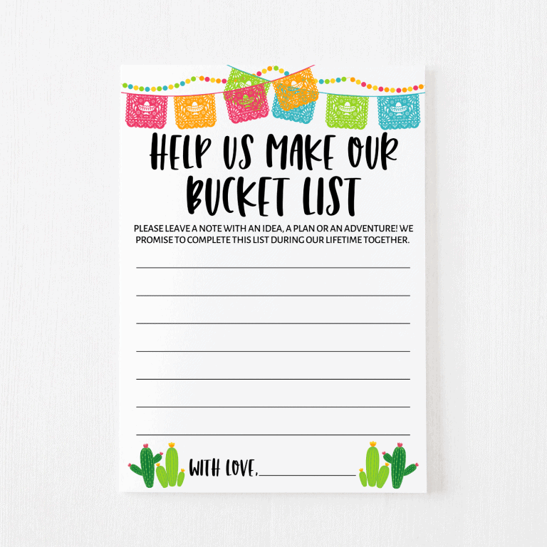 Bucket List Cards (Fiesta)