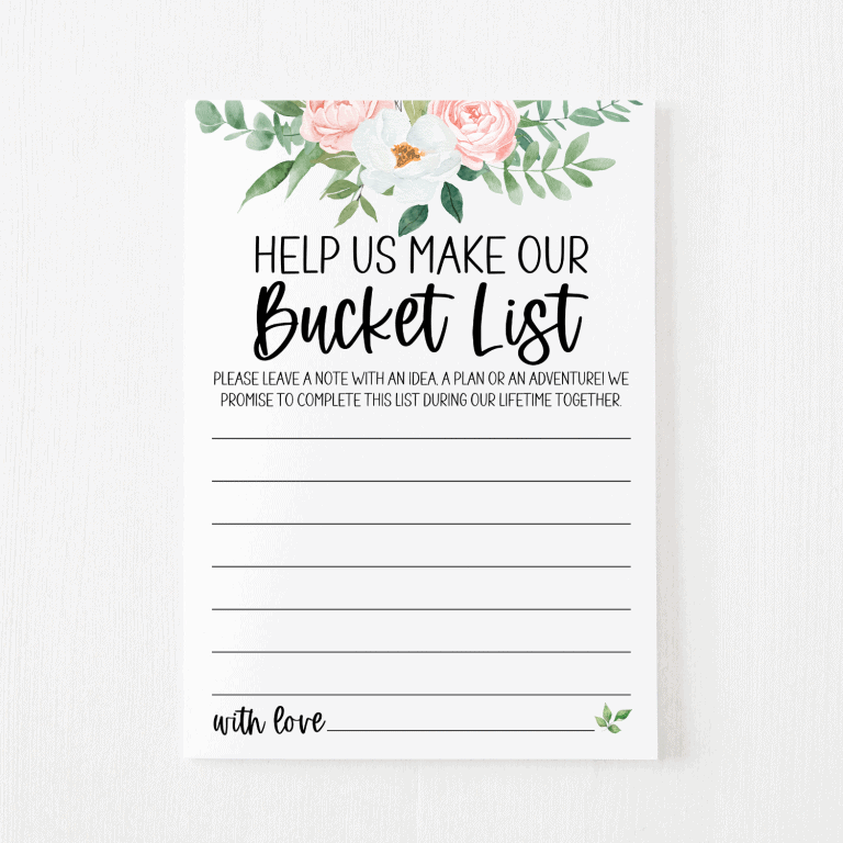 Bucket List Cards (Greenery)