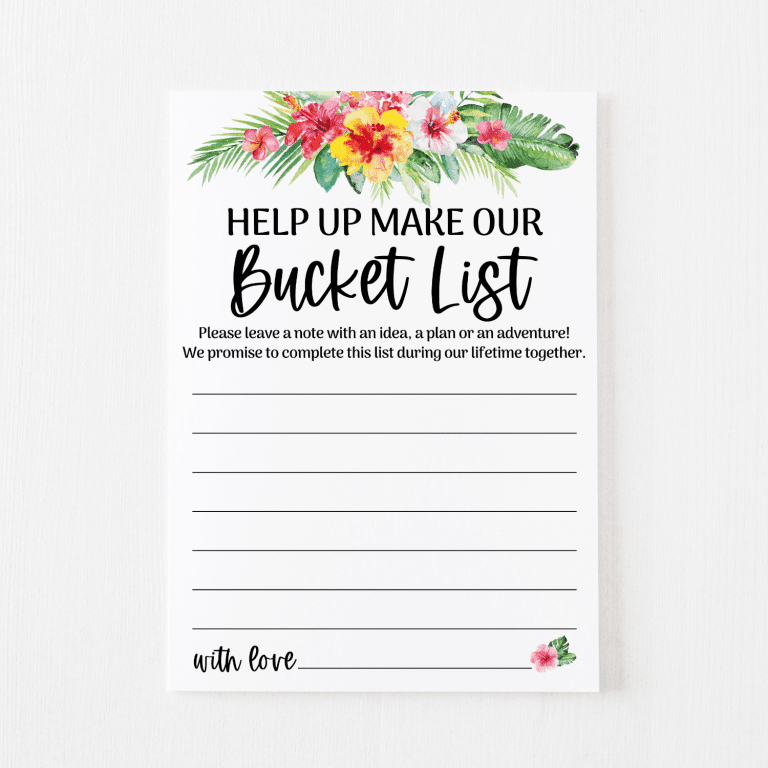Bucket List Cards (Tropical)