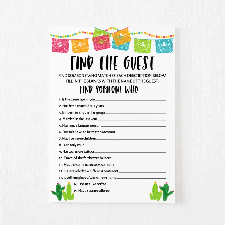 Find the Guest Cards (Fiesta)