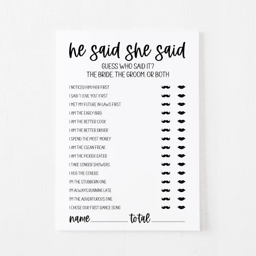 He Said She Said Cards Classic