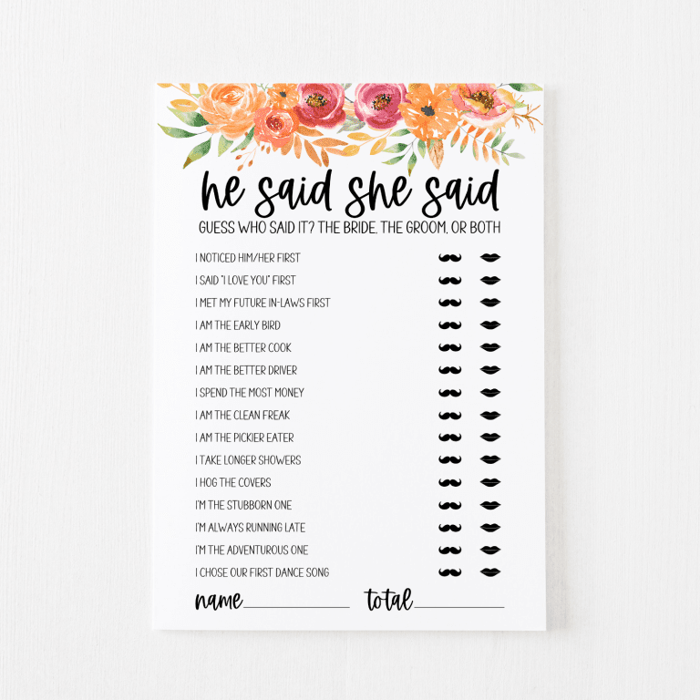 He Said She Said Cards (Fall)