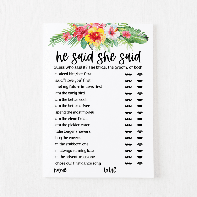 He Said She Said Cards Tropical