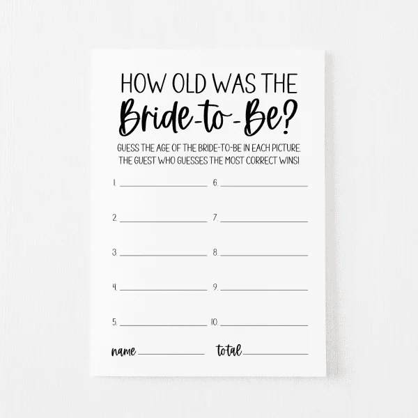 How Old Was the Bride Card Classic