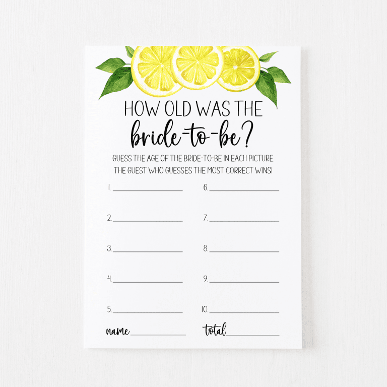 How Old Was the Bride Card Lemon