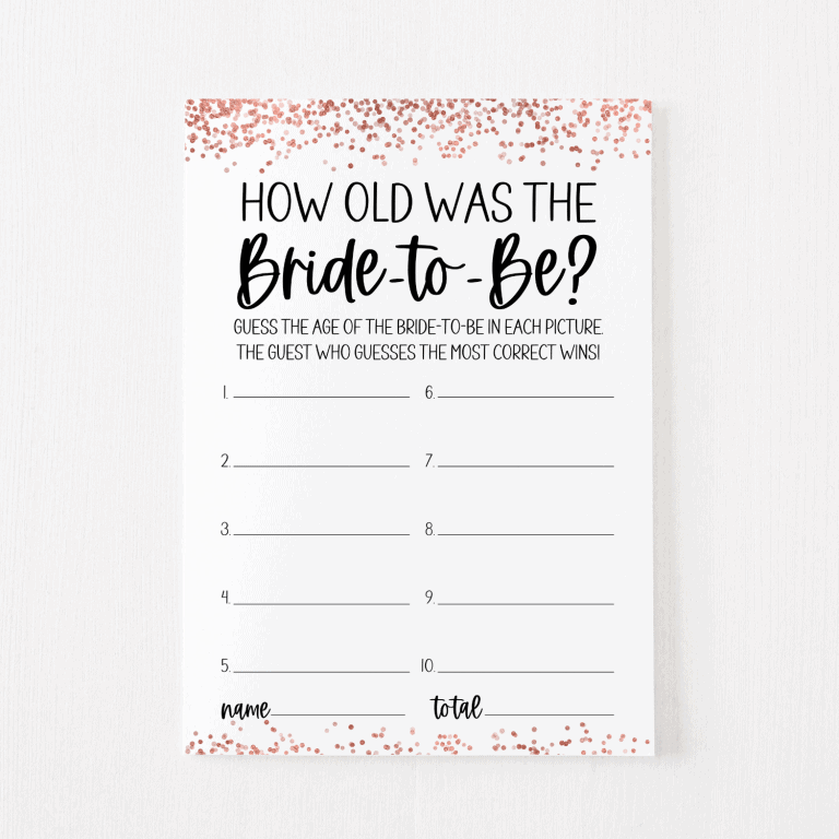 How Old Was the Bride Cards (Rose Gold)