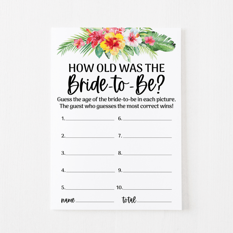 How Old Was the Bride Card Tropical