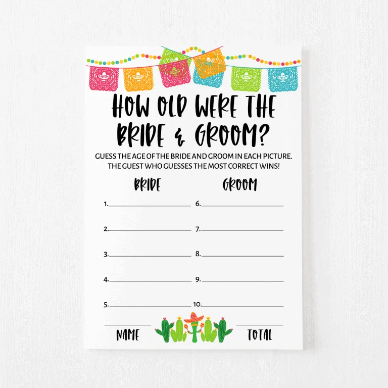 How Old Were the Bride and Groom Cards (Fiesta)