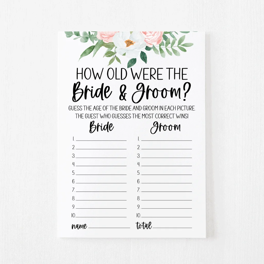 How Old Were The Bride And Groom Cards Greenery Modern MOH   How Old Were The Bride And Groom Cards Greenery 1024x1024 