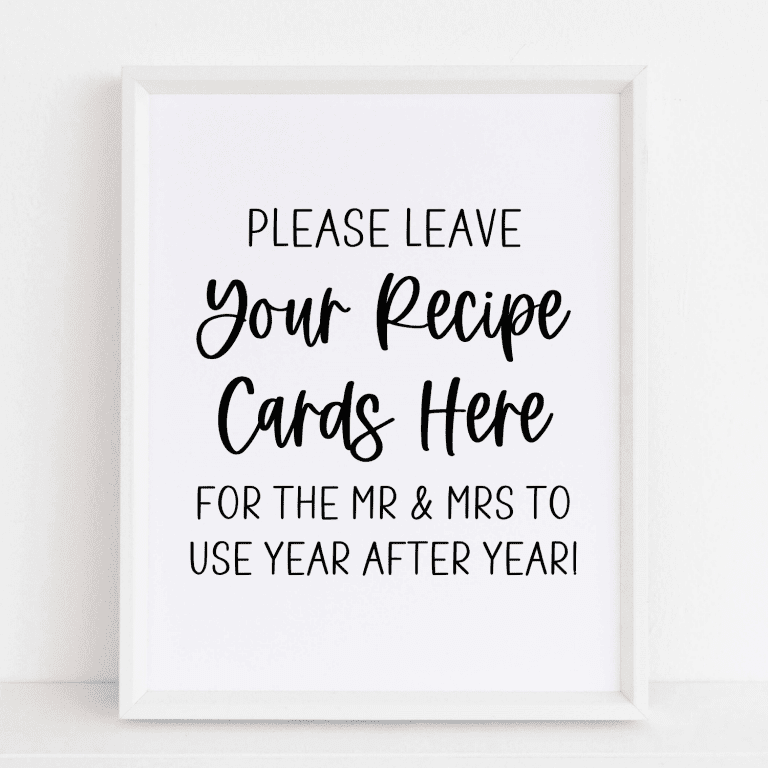 Menu Upon Request Sign Recipe Request Sign & Cards (Classic) - Modern MOH