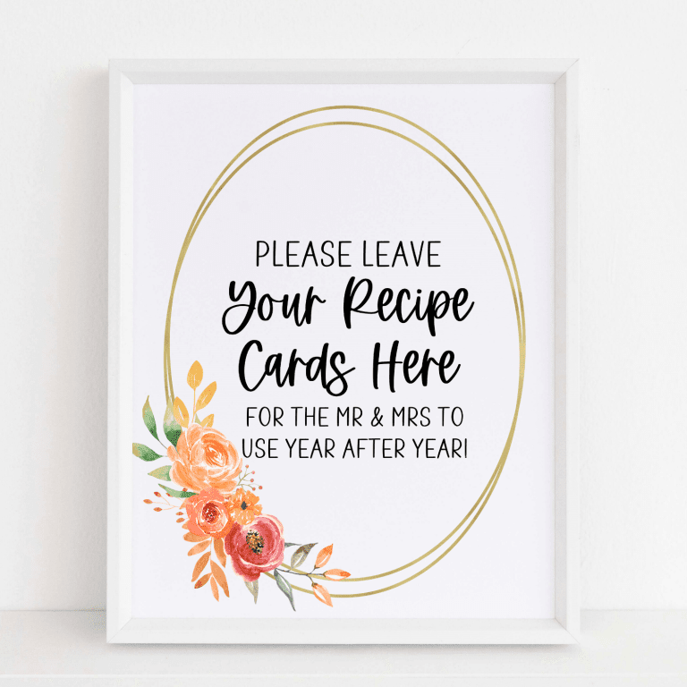 Recipe Request Sign & Cards (Fall)