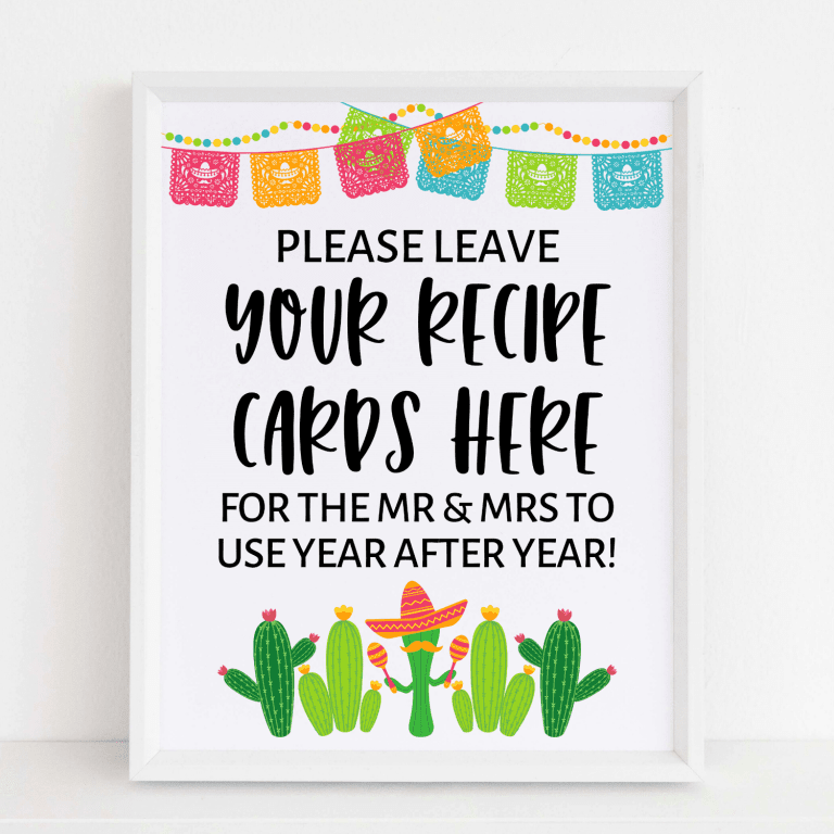 Recipe Request Sign & Cards (Fiesta)