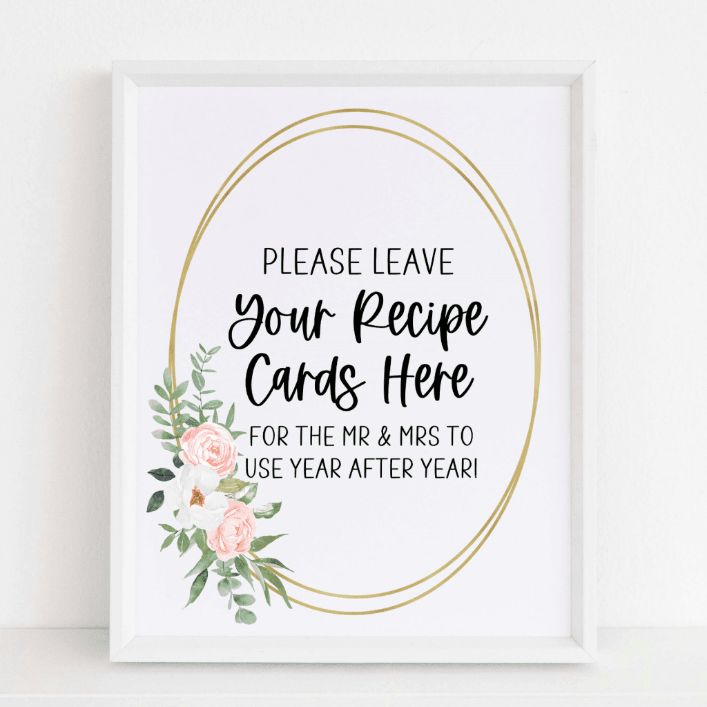Menu Upon Request Sign Recipe Request Sign & Cards (Greenery) - Modern MOH