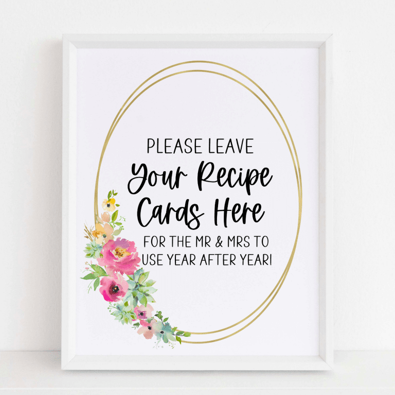Recipe Request Sign & Cards (Succulent)