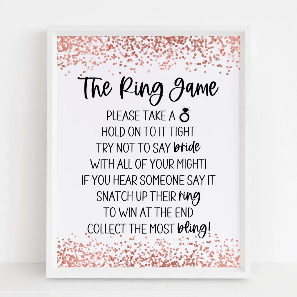 Put A Ring on It Bridal Shower Game, Bridal Shower Games Printable, Put A  Ring on It Sign, Don't Say Bride or Wedding, Wedding Ring Game - Etsy