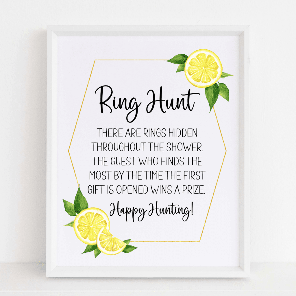 Ring hunt sign lemon design