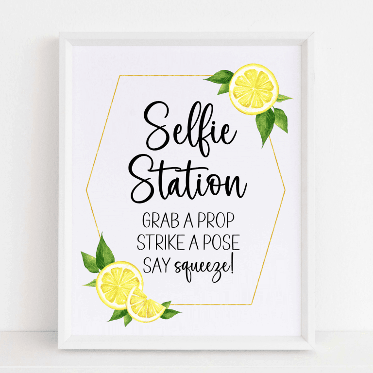 Selfie Station Sign (Lemon)