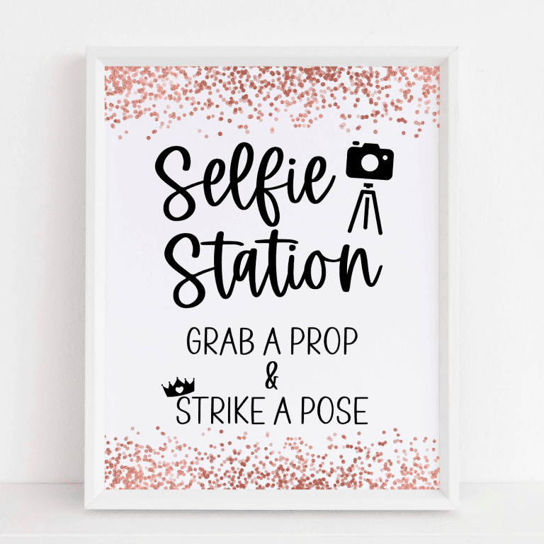 Selfie Station Sign (Rose Gold)