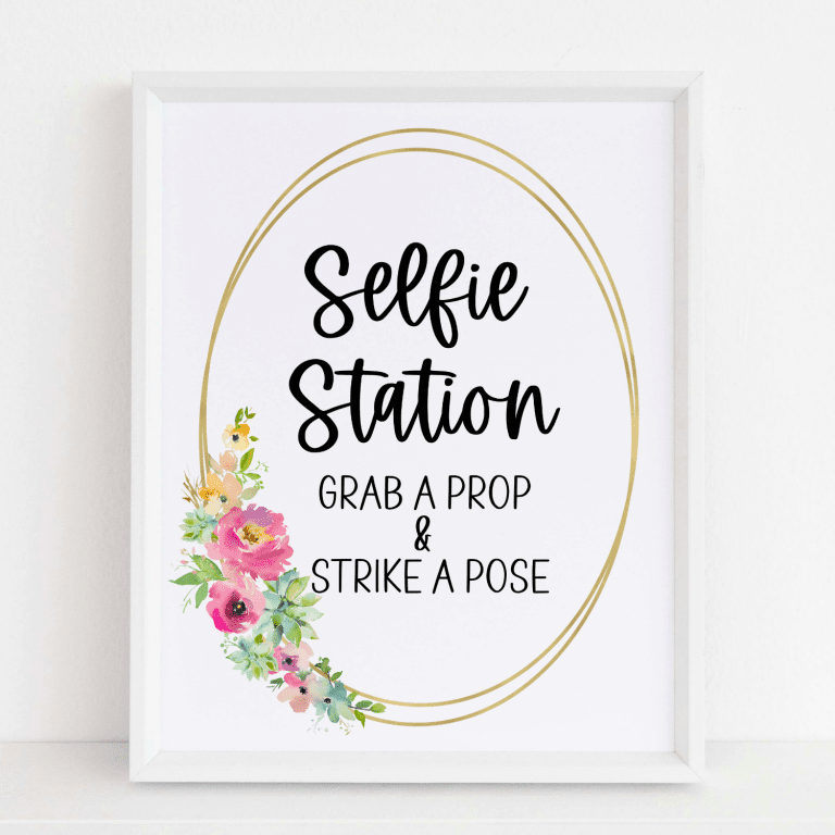 Selfie Station Sign (Succulent)