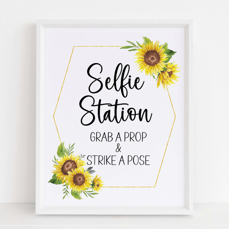 Selfie Station Sign (Sunflower)