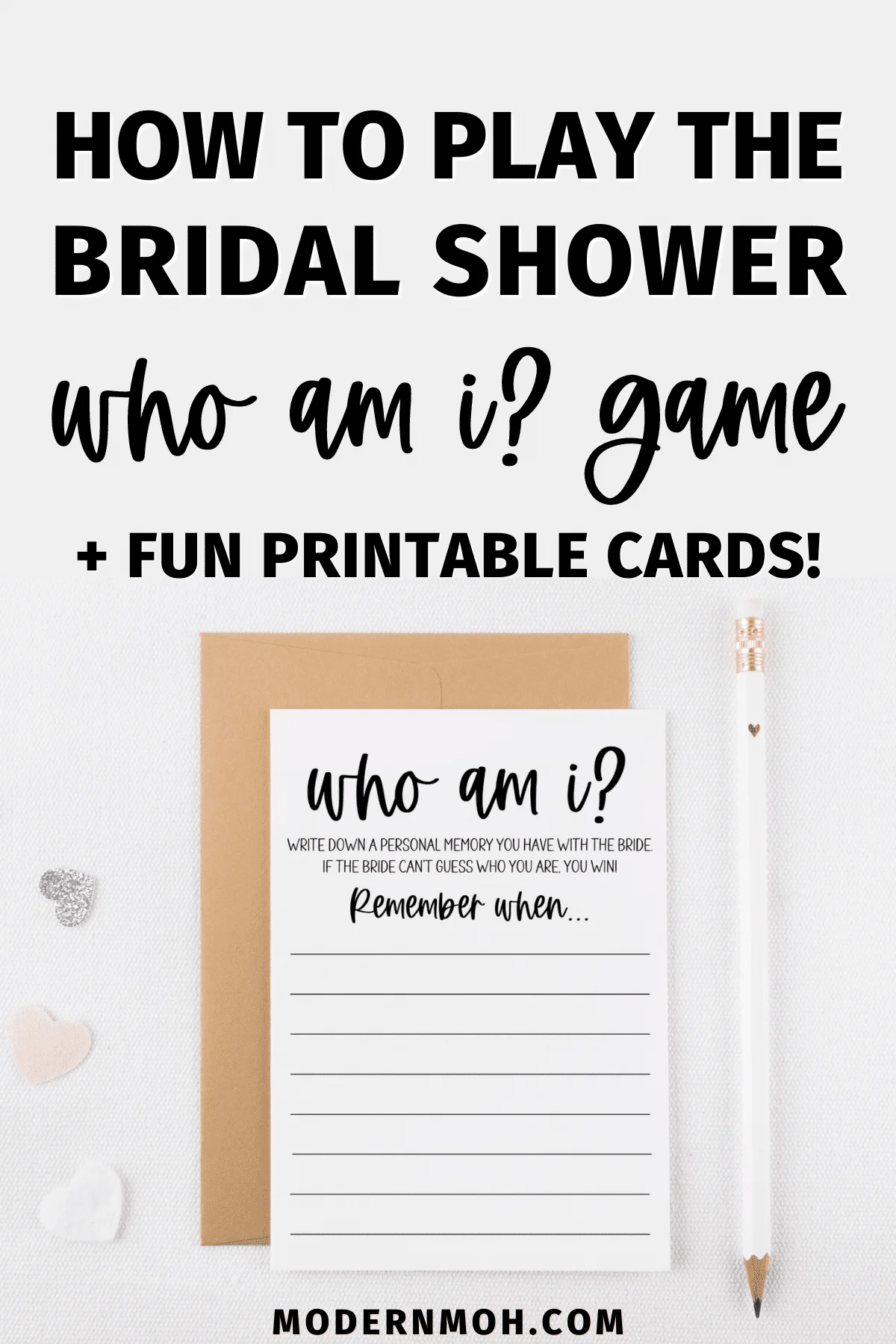 Who Am I Bridal Shower Game: How to Play + Printable Cards