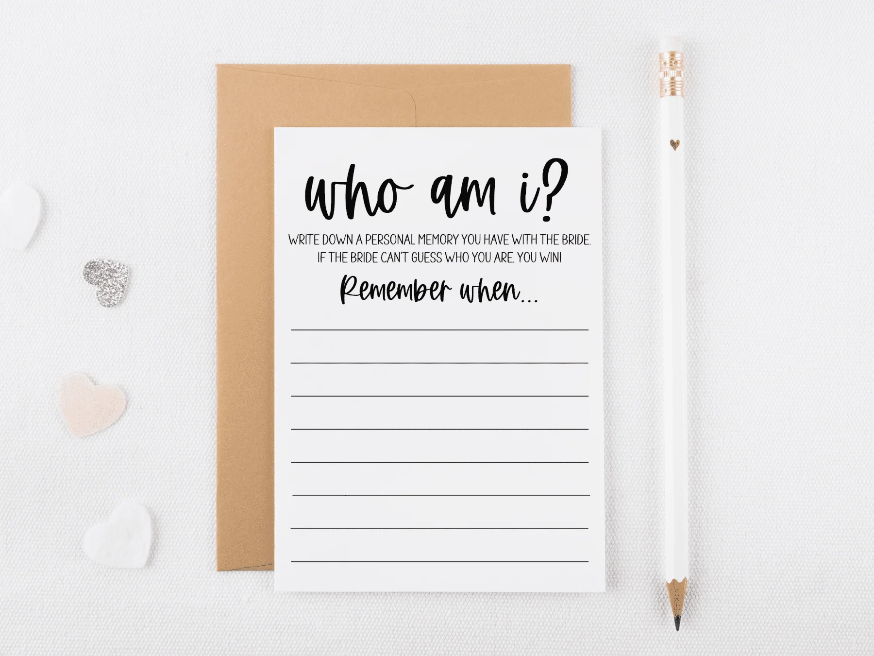 Who Am I Bridal Shower Game: How to Play (+ Printables!) | Modern MOH