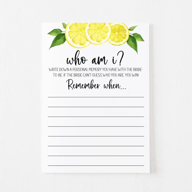 Who Am I Cards (Lemon)